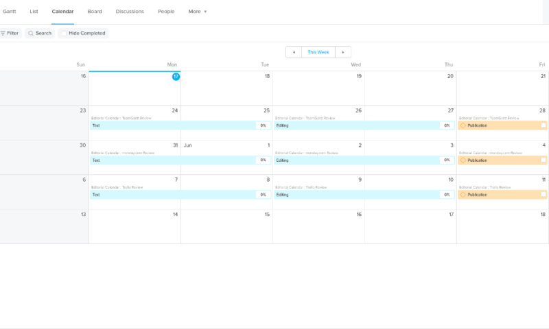 teamgantt calendar view