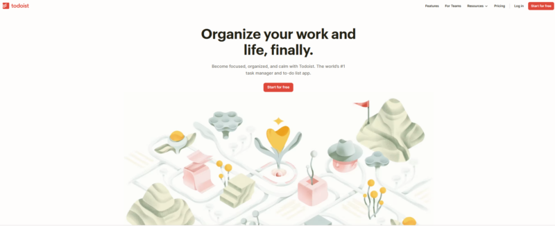 Todoist homepage 2023