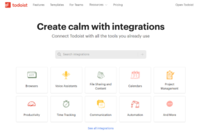 Todoist-integration integration options