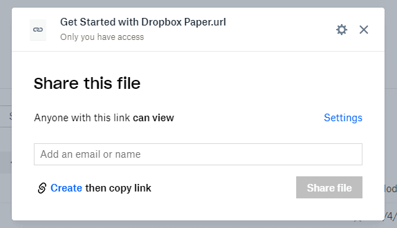 dropbox sharing features