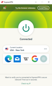 expressvpn-connected-us expressvpn آدرس IP ما را متصل کرد