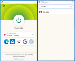 Expressvpn-ui-Canada Interface utilisateur Expressvpn au Canada