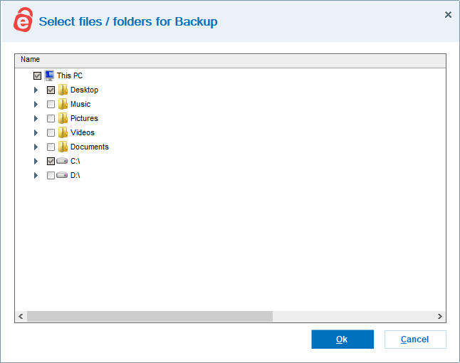 idrive select folders for backup
