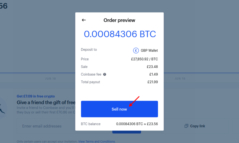 sell bitcoin through an exchange sale preview