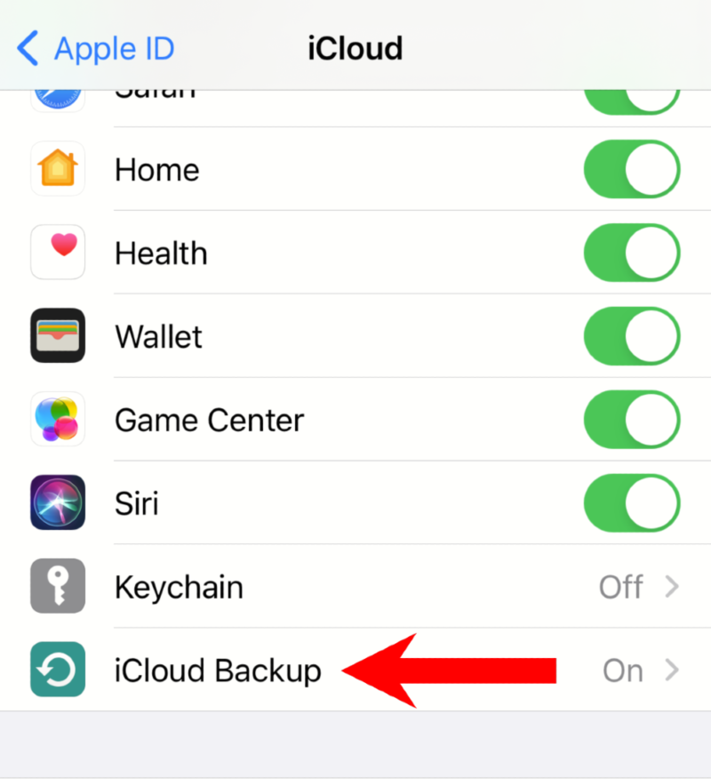 iCloud backup tab back up your iphone