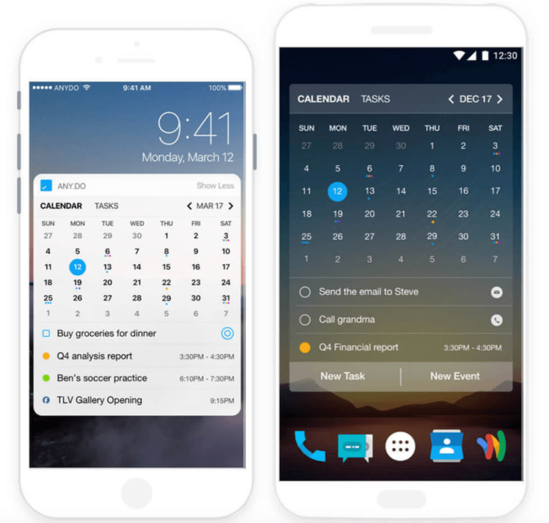 any.do homescreen calendar