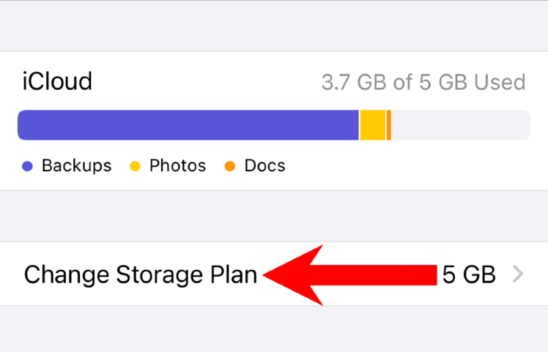 icloud storage space back up your iphone