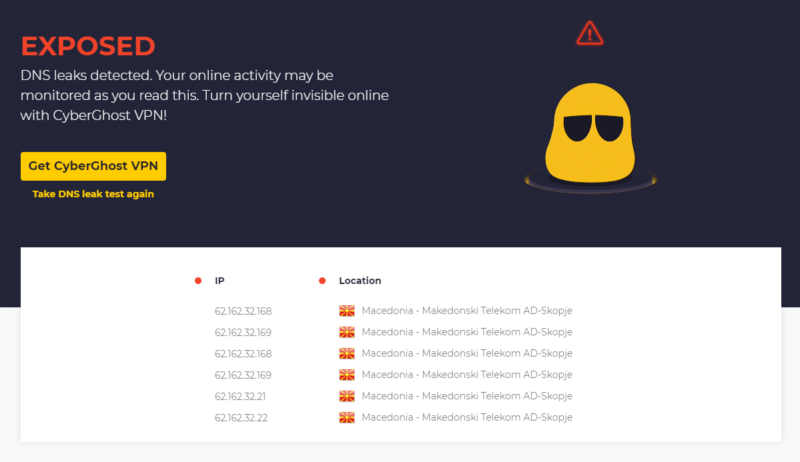 cyberghost dns leak