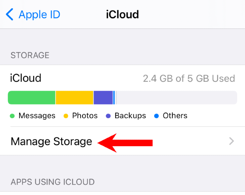 manage icloud storage