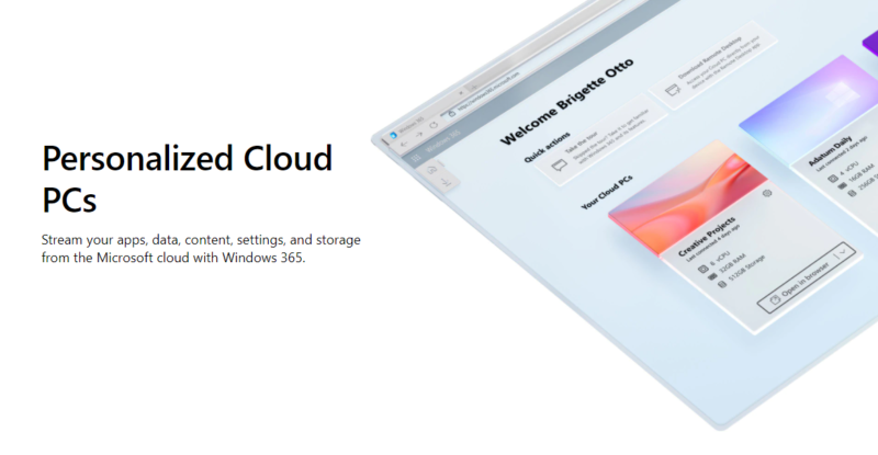 microsoft personalized cloud pcs