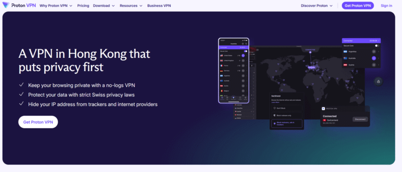 proton vpn hong kong