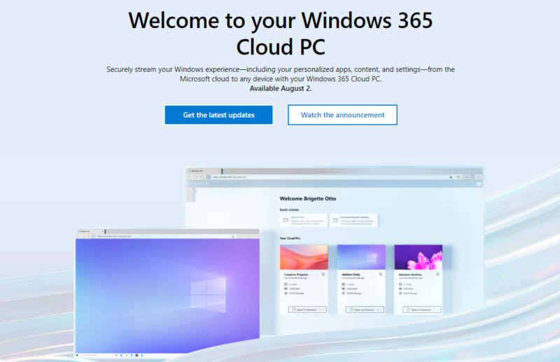 microsoft cloud pc homepage
