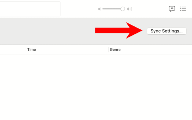 Sync settings on apple music