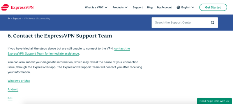 expressvpn start live chat