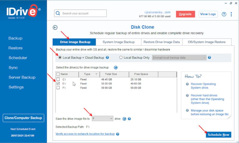 external drive backup with disk imaging backup preferences