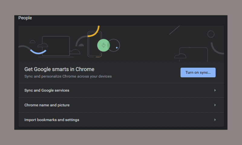 google chrome turn on sync