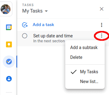google tasks options