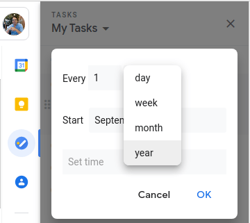 google tasks repeat