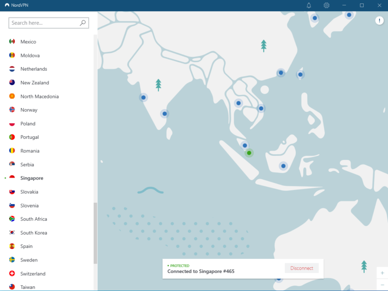 nordvpn ui singapore