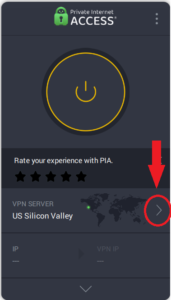 private-internet-access-desktop-app-open برنامه دسکتاپ دسترسی به اینترنت خصوصی باز است