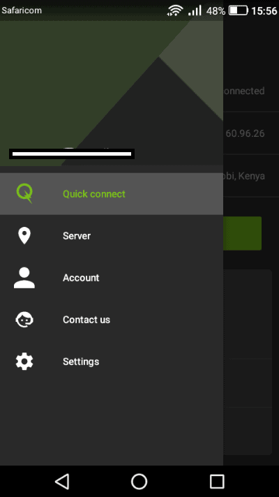 ipvanish android interface