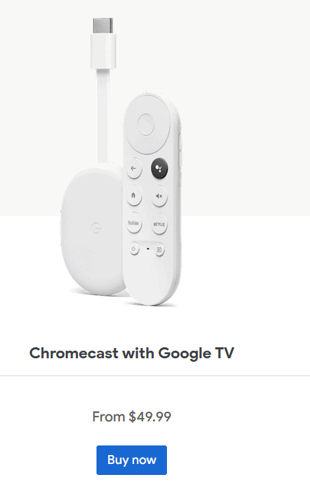 Buy Google Chromecast with Google TV 4K HDR – Snow (International