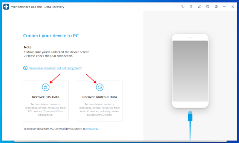 phone data recovery dr fone connect your phone