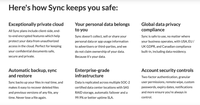 sync privacy