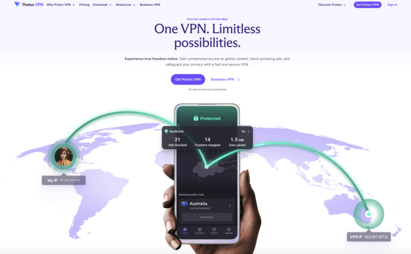 proton vpn homepage