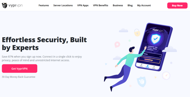 VyprVPN homepage 2021