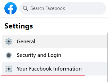 facebook pages settings left column