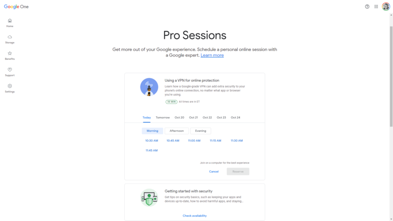 google pro sessions