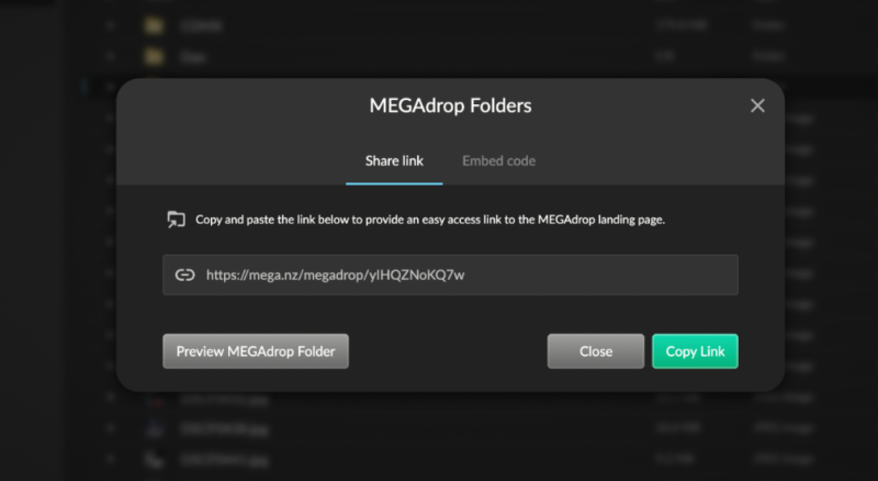 mega drop file sharing