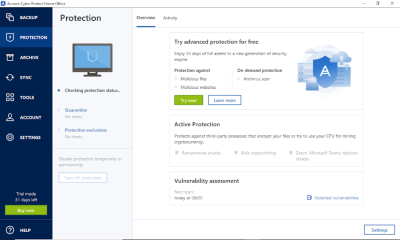 acronis review active protection