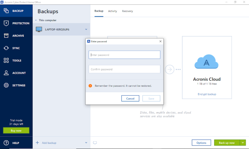 acronis review encrypt your backup