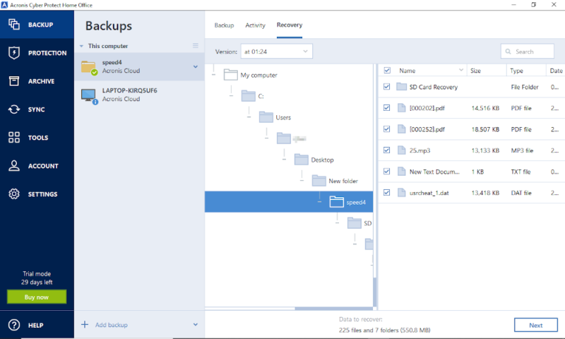 acronis review restore from a backup