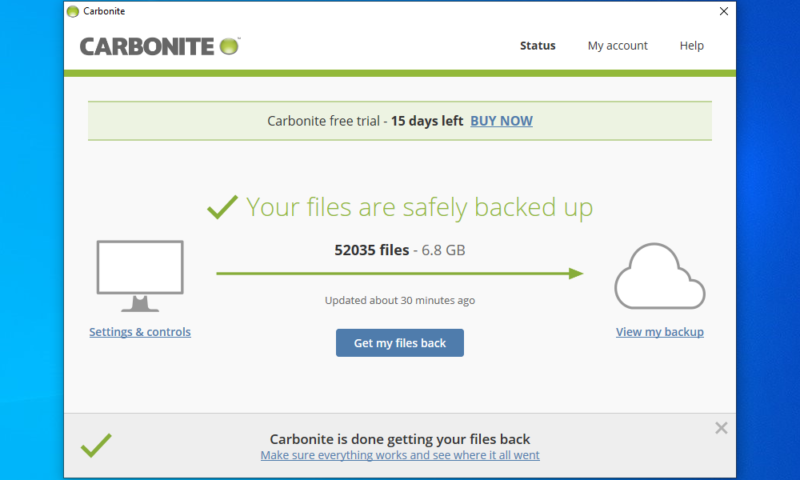 carbonite review desktop client