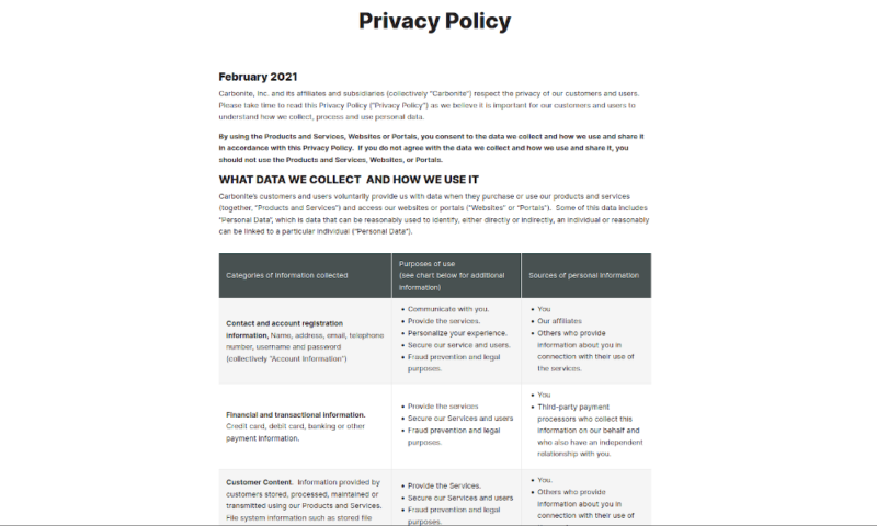 carbonite review privacy policy