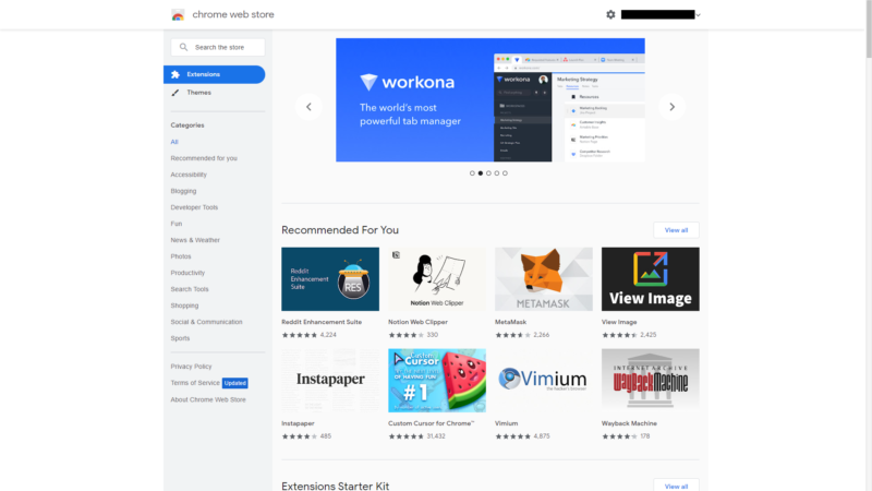 chrome web store