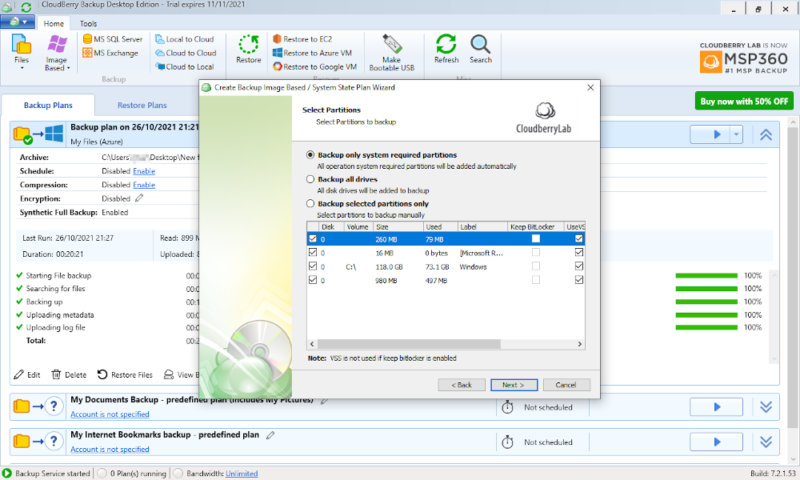 cloudberry backup image based backup