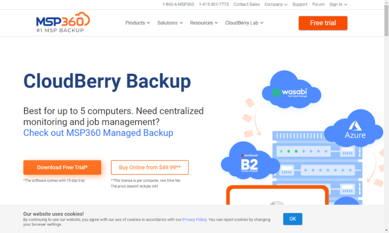 cloudberry backup slider one