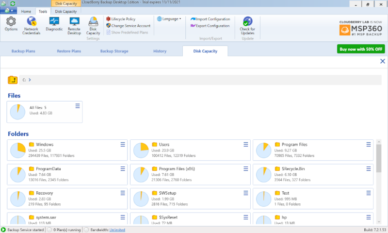 cloudberry storage breakdown