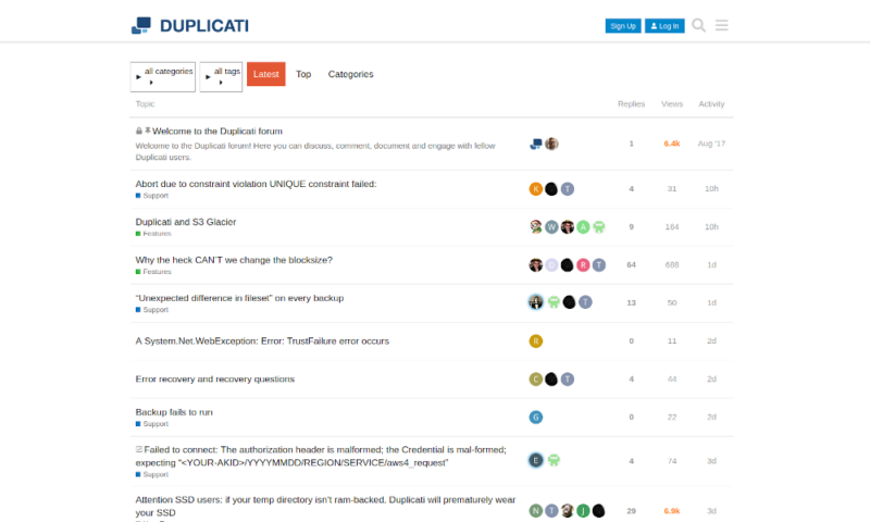 duplicati review user forums