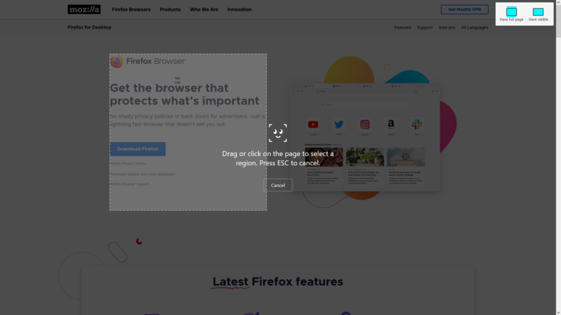 firefox screenshot