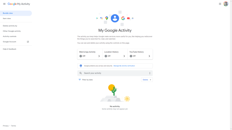 google my activity