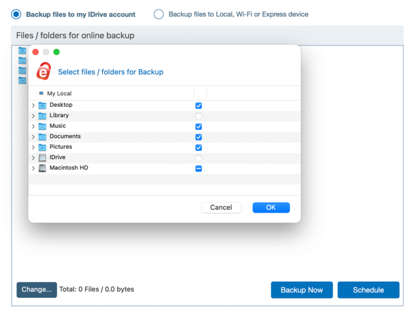 idrive change backup