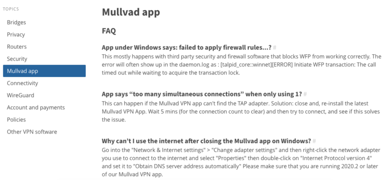 mullvad vpn faq