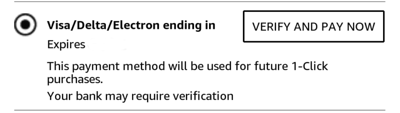 new account payment method kindle screen