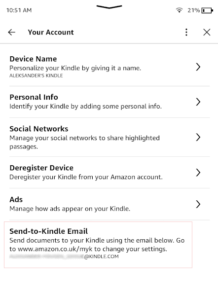 how to log in to kindle email