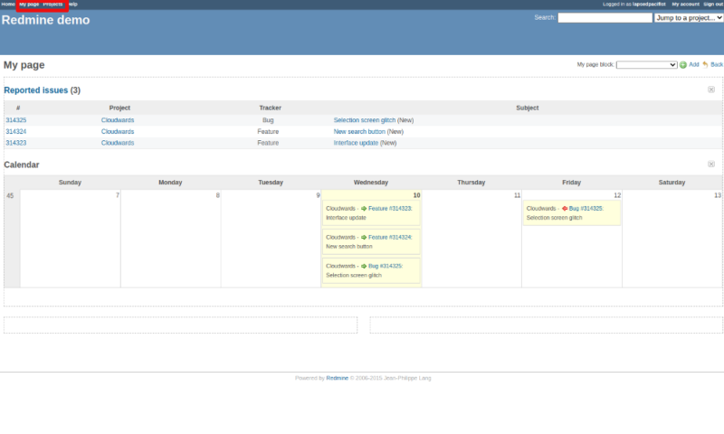redmine my page